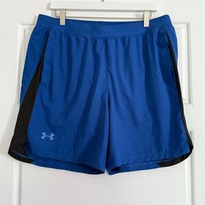 Under Armour Men's Royal Blue and Black Athletic Shorts